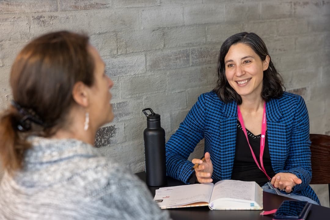 Two people having a meeting